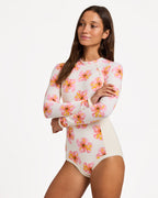 Womens Hibiscus Long Sleeve One Piece