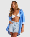 Womens Sun And Sand Beach Shirt Cover-Up