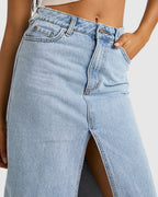 Womens Denim Maxi Skirt