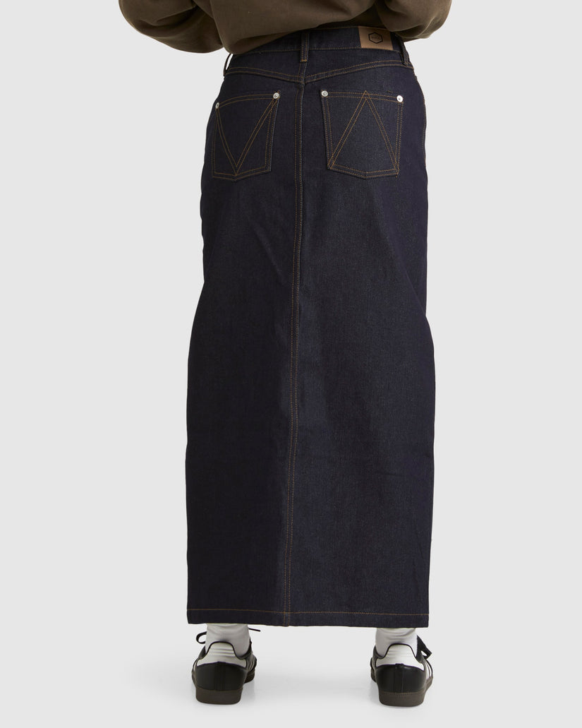 Womens Denim Maxi Skirt