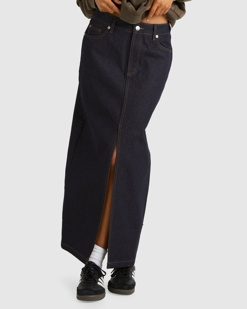 Womens Denim Maxi Skirt