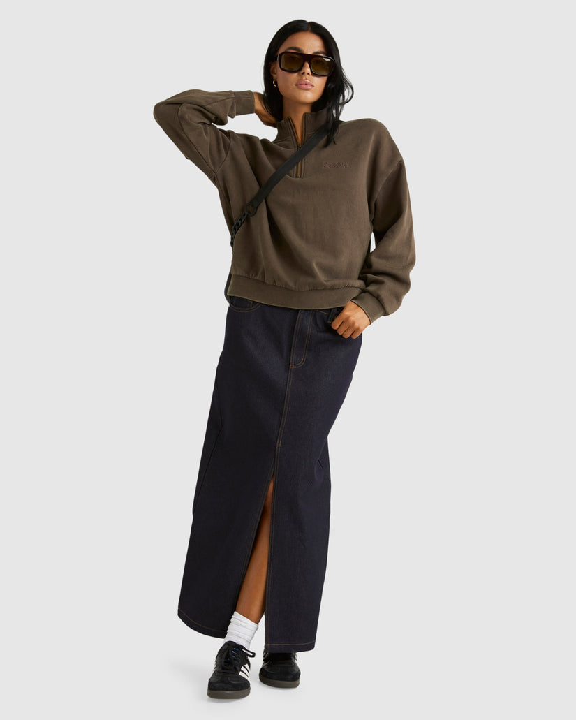 Womens Denim Maxi Skirt