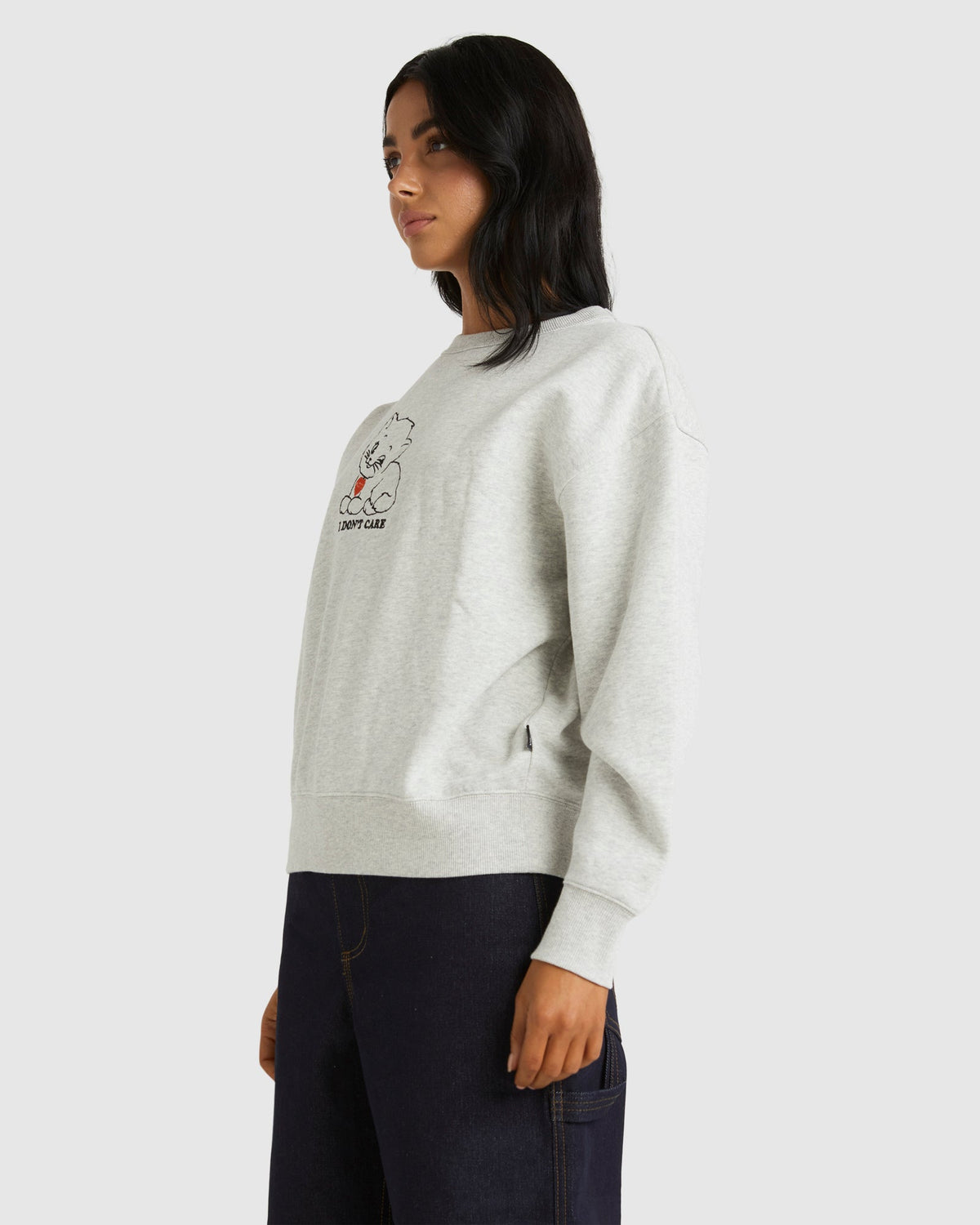 Womens I Dont Care Crew Neck Neck