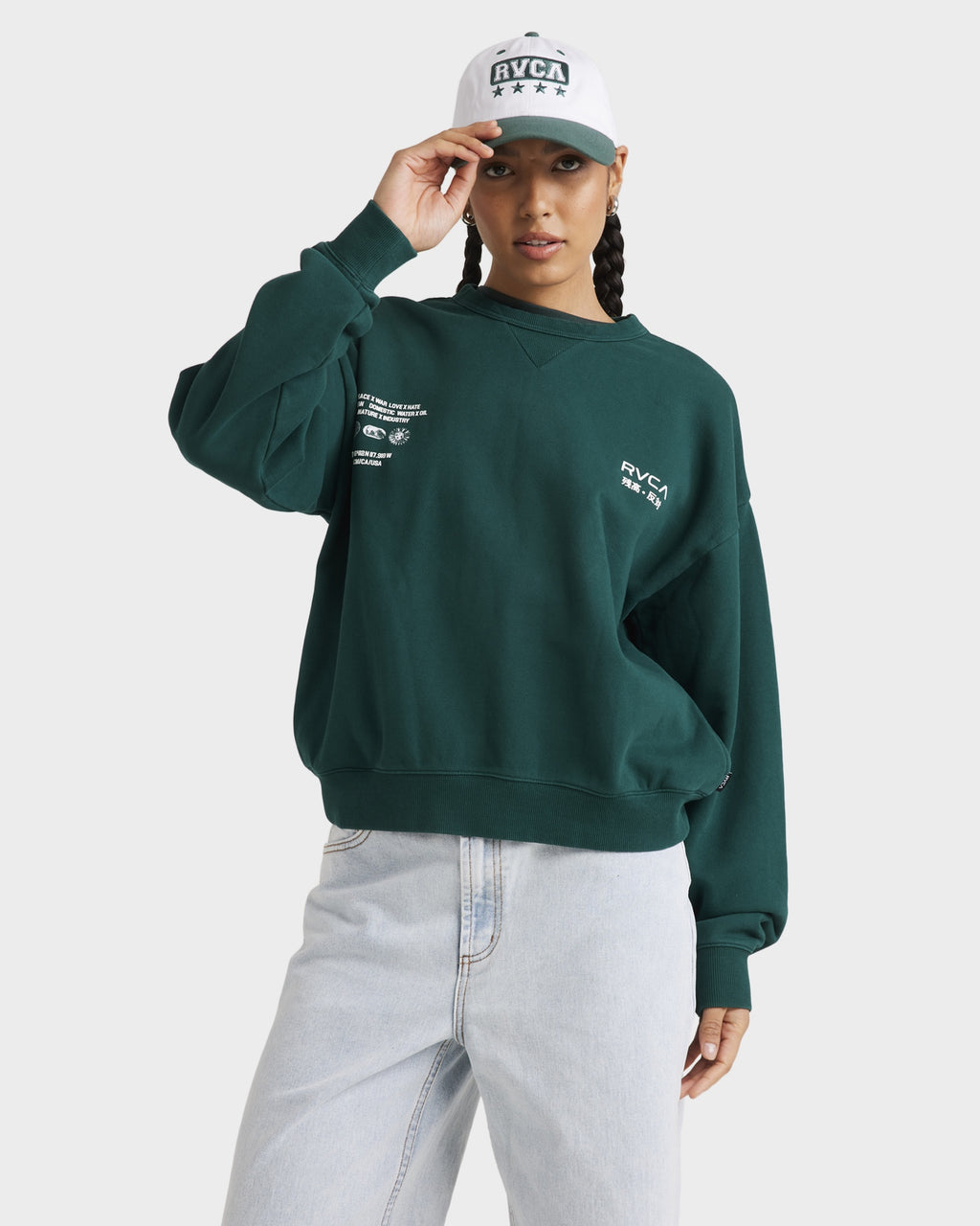 Womens Worldly Pocket Crew Neck