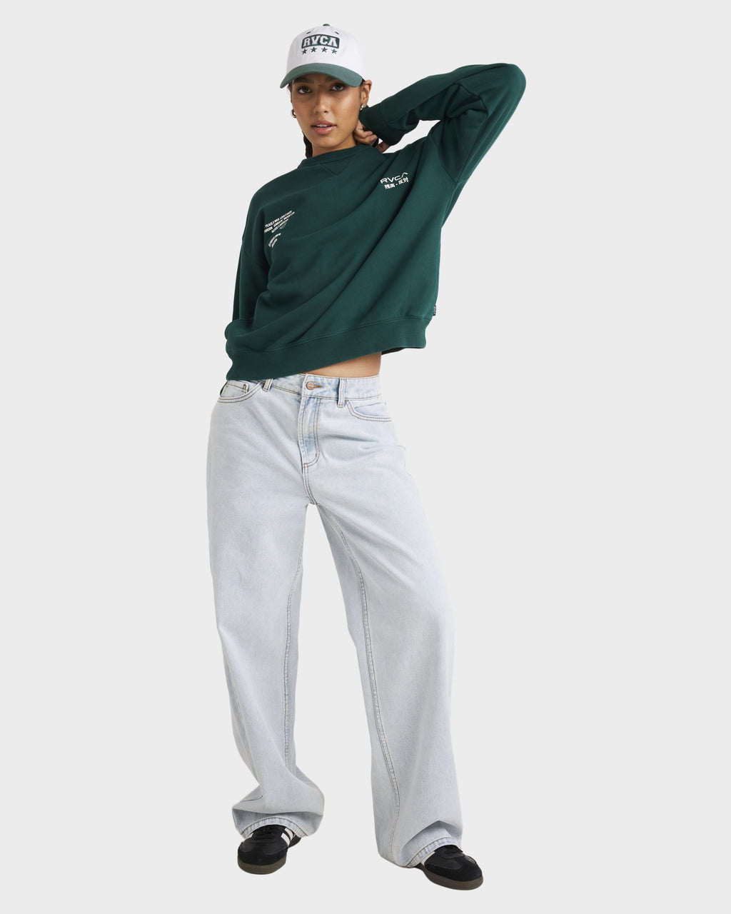 Womens Worldly Pocket Crew Neck