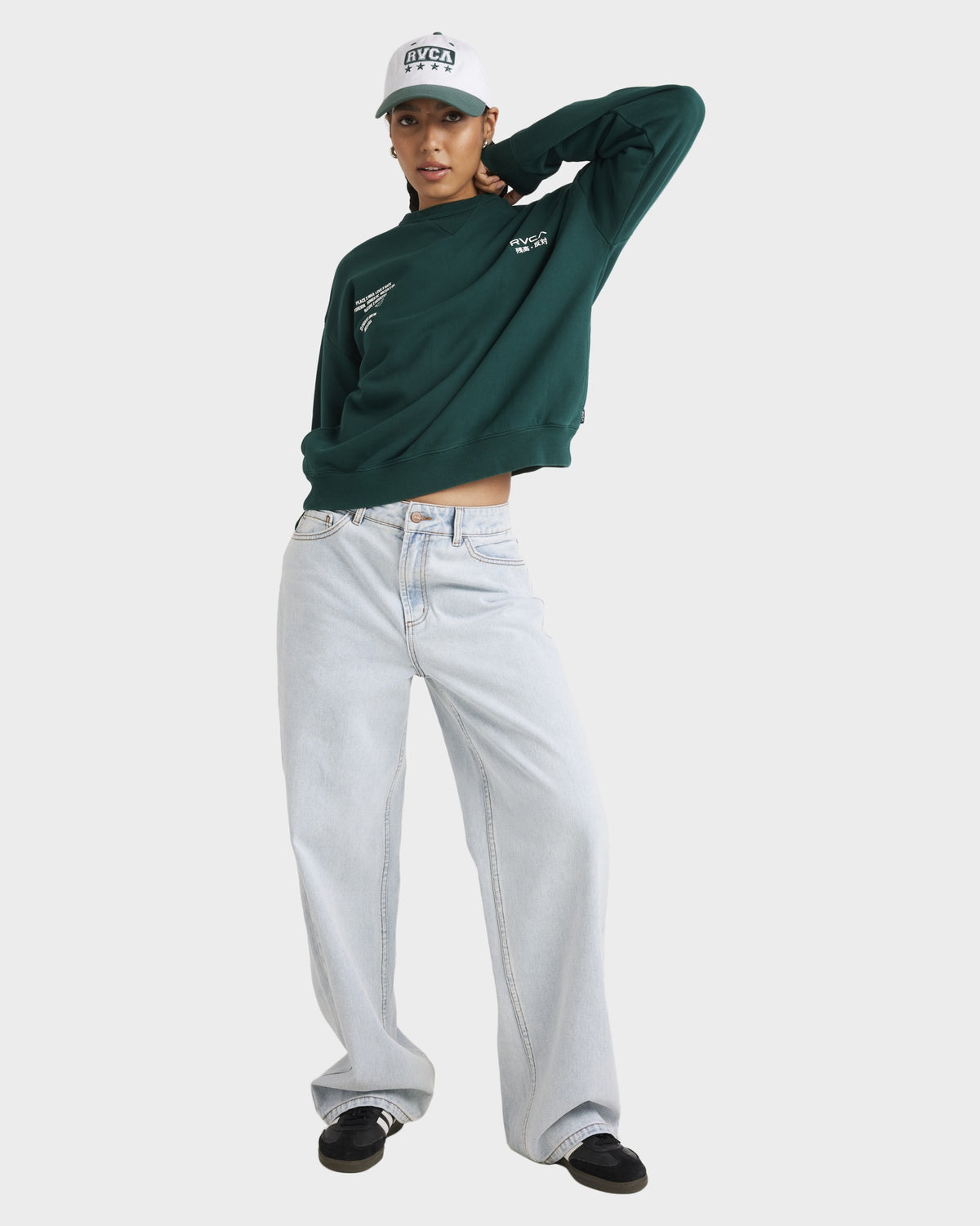 Womens Worldly Pocket Crew Neck