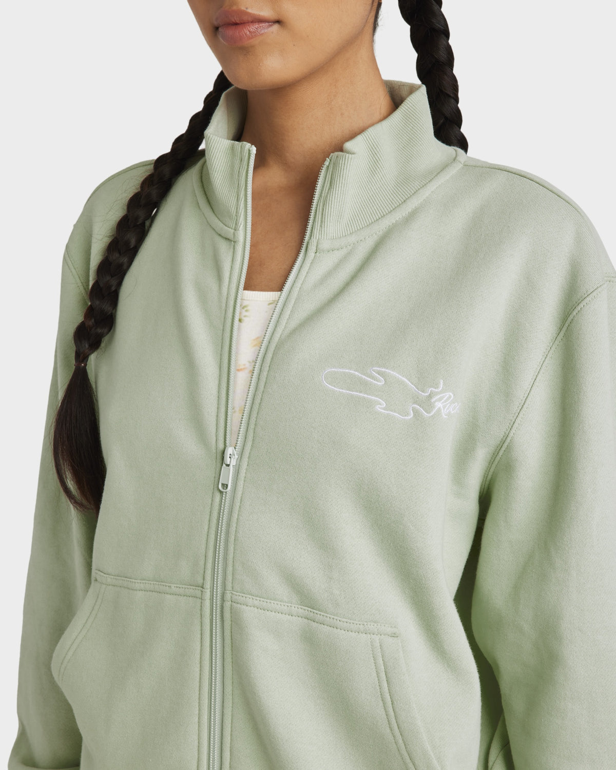 Womens Matcha Slouched Fleece Jacket