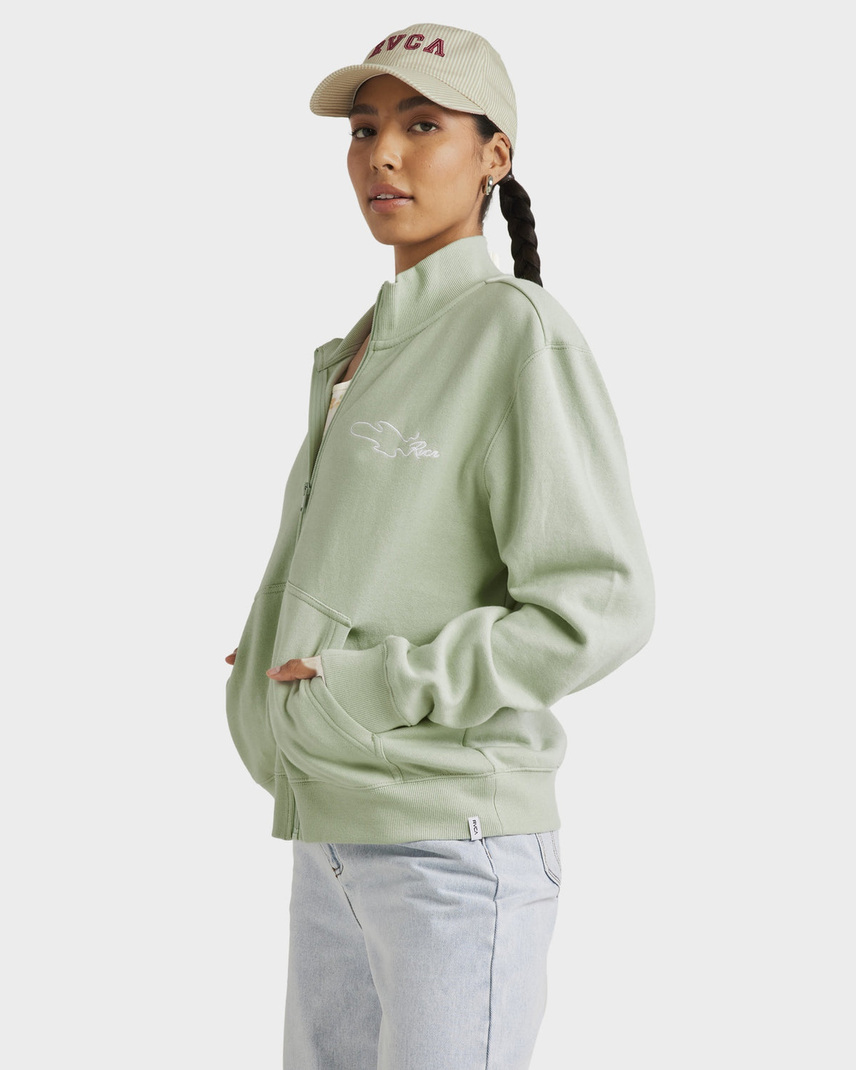 Womens Matcha Slouched Fleece Jacket
