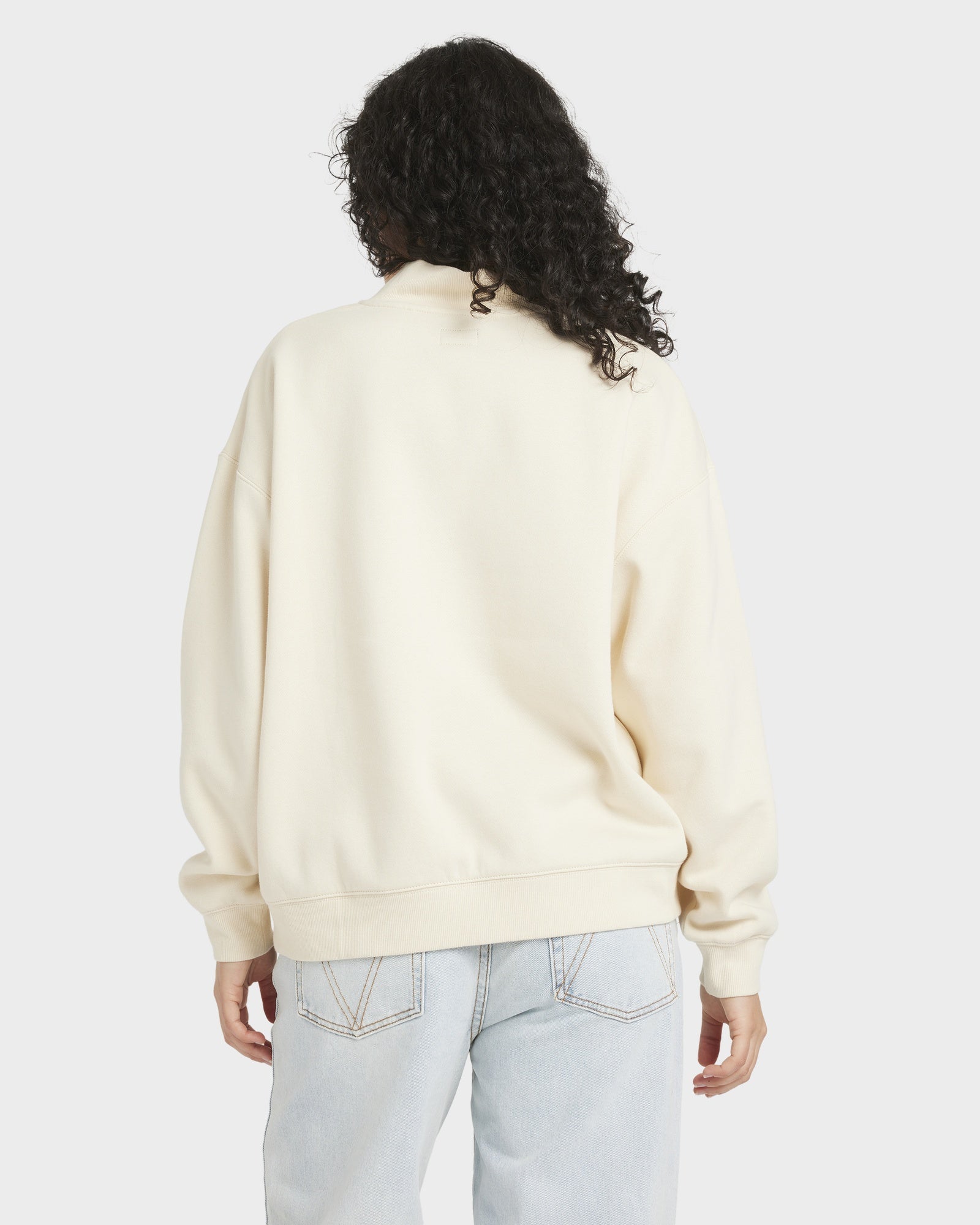 Womens RVCA 1/4 Zip Fleece Pullover Sweatshirt
