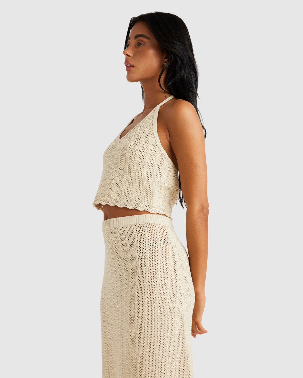 Womens Crochet Halter Tank Top