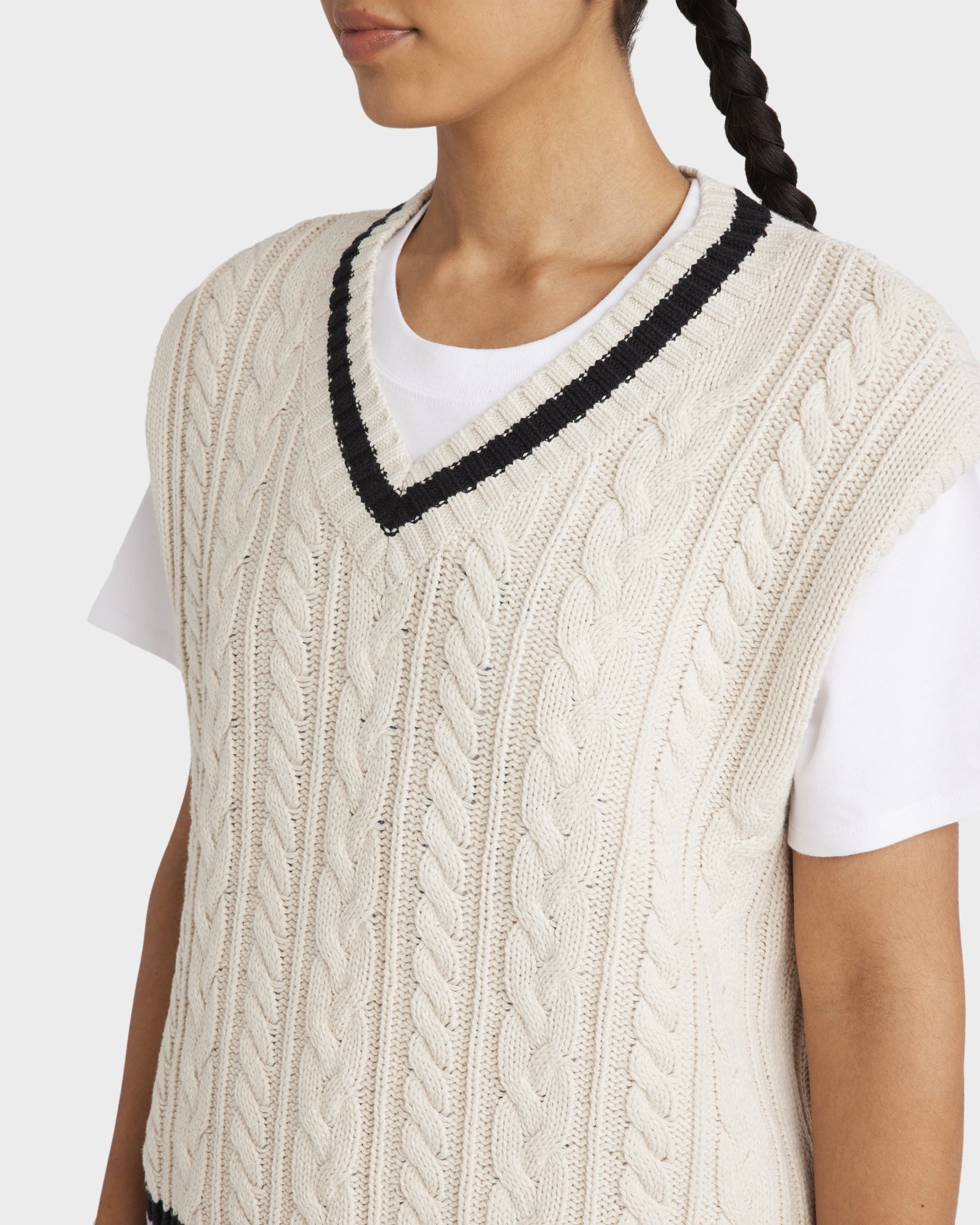新品！Cable Knit Vest Side cable knit Vest – L'AUBE BLANC
