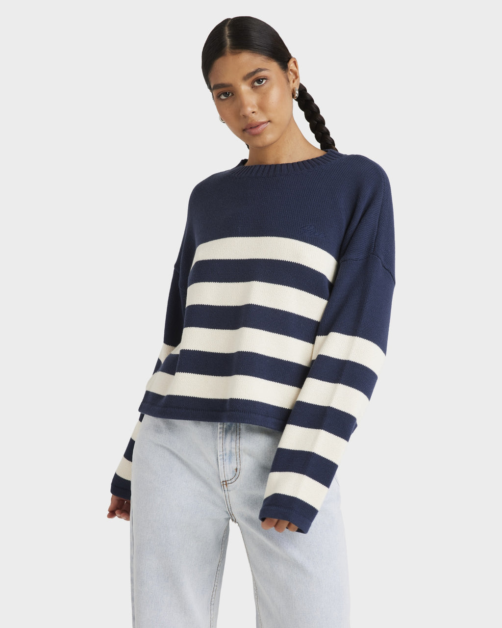 Womens Ivy Stripe Crew Neck