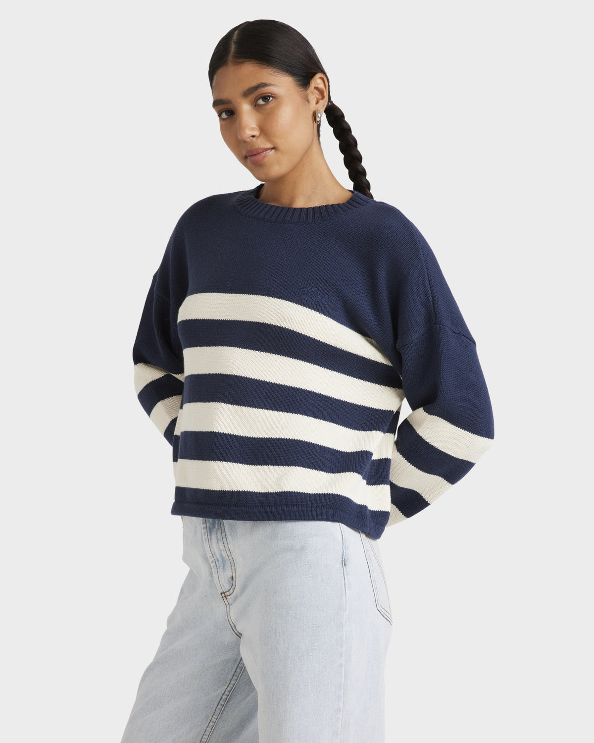 Womens Ivy Stripe Crew Neck