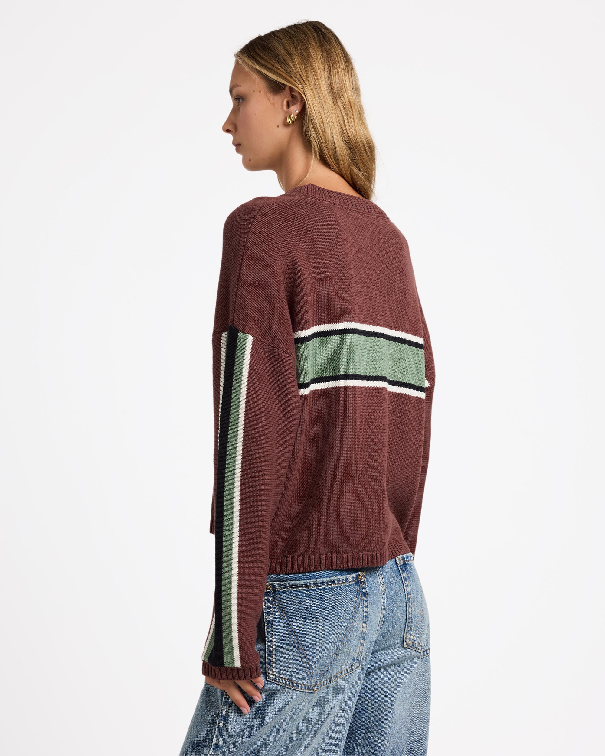 Womens Ivy Stripe Crew Neck