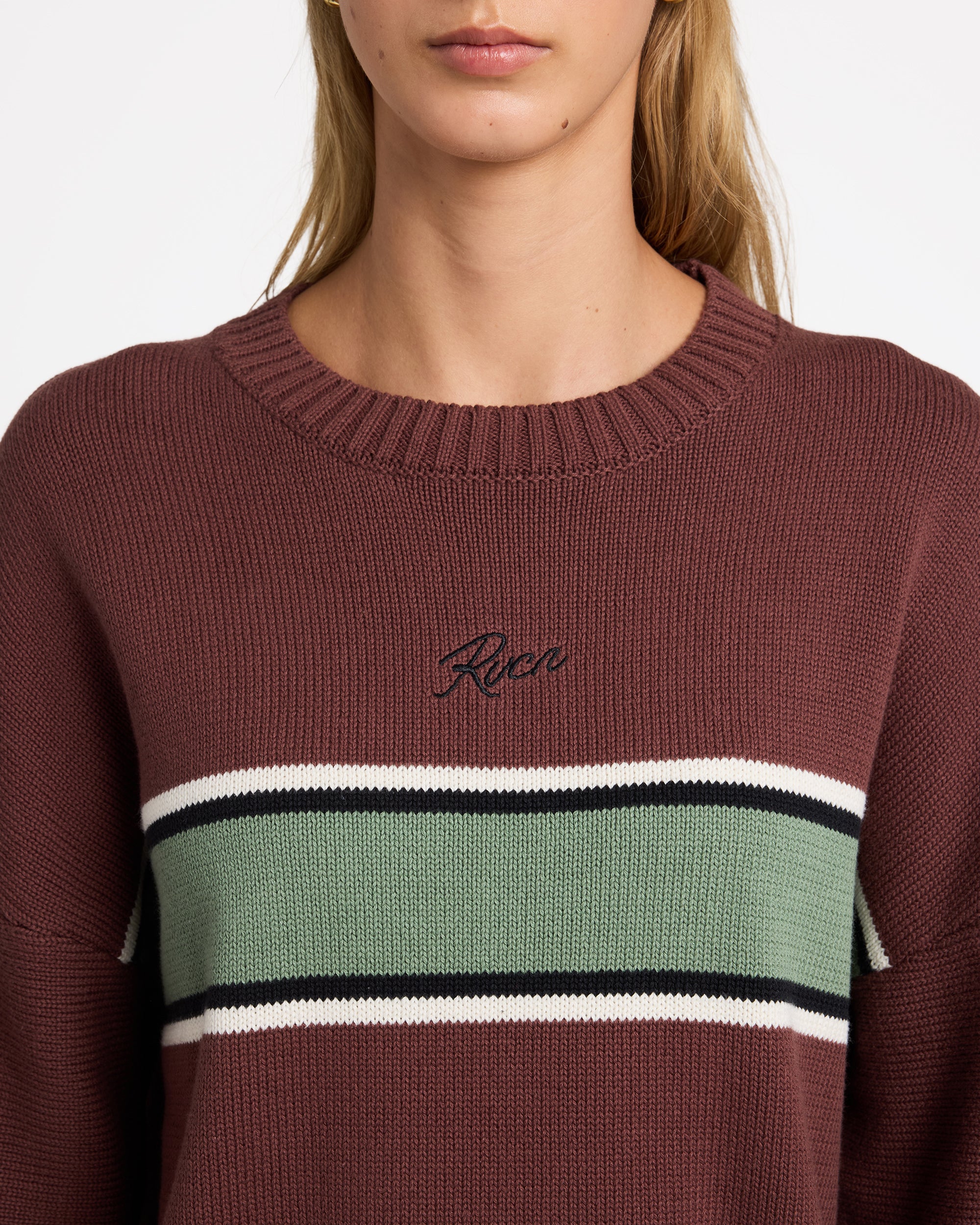 Womens Ivy Stripe Crew Neck