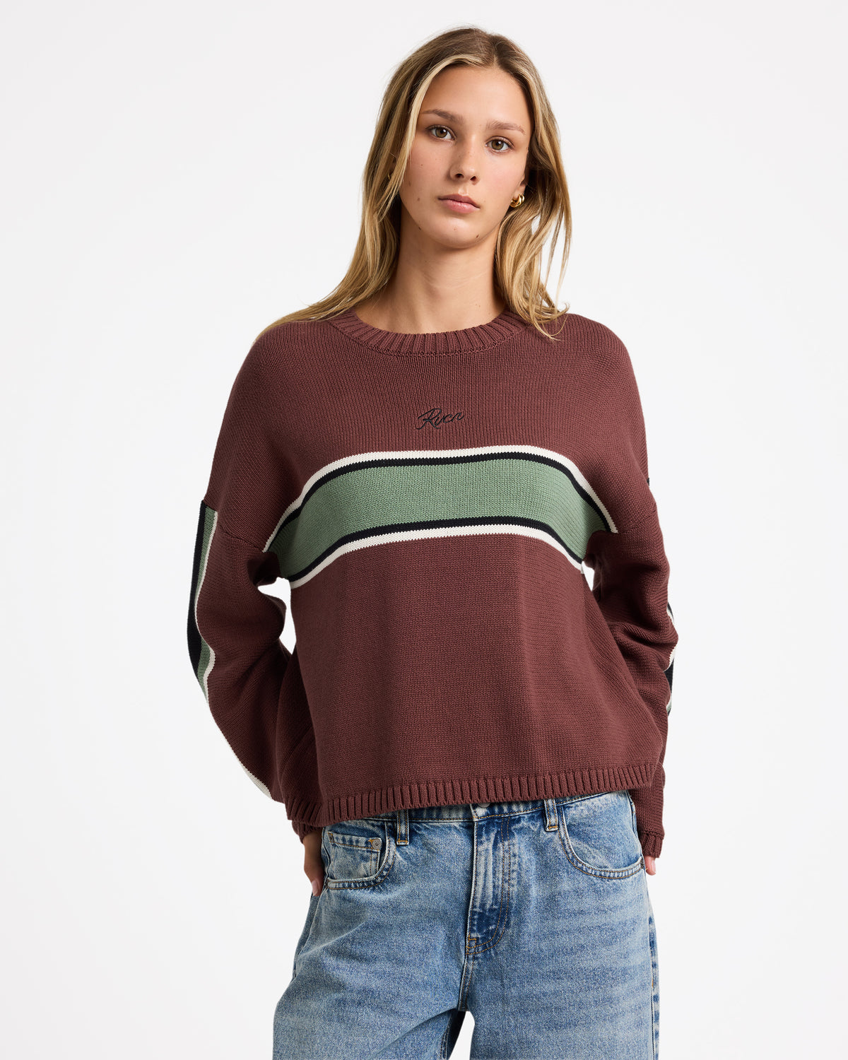 Womens Ivy Stripe Crew Neck