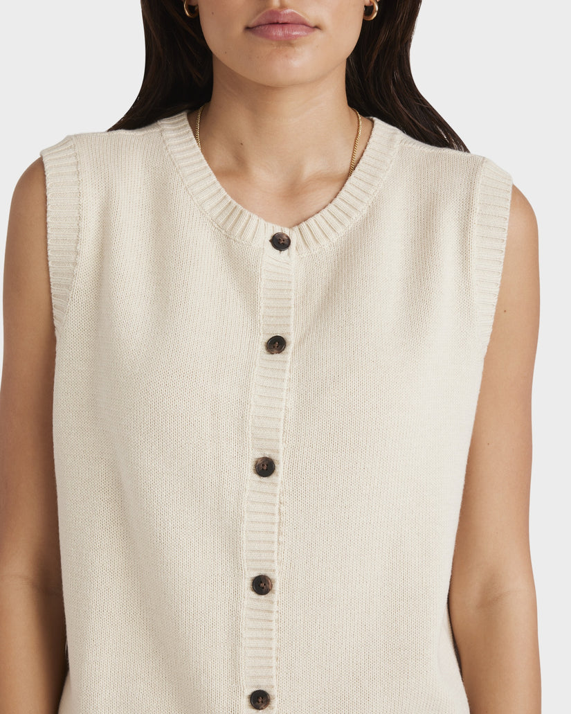 Womens Button Down Knitted Vest