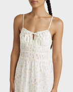 Womens Blurred Ditsy Gathered Midi Midi Dress