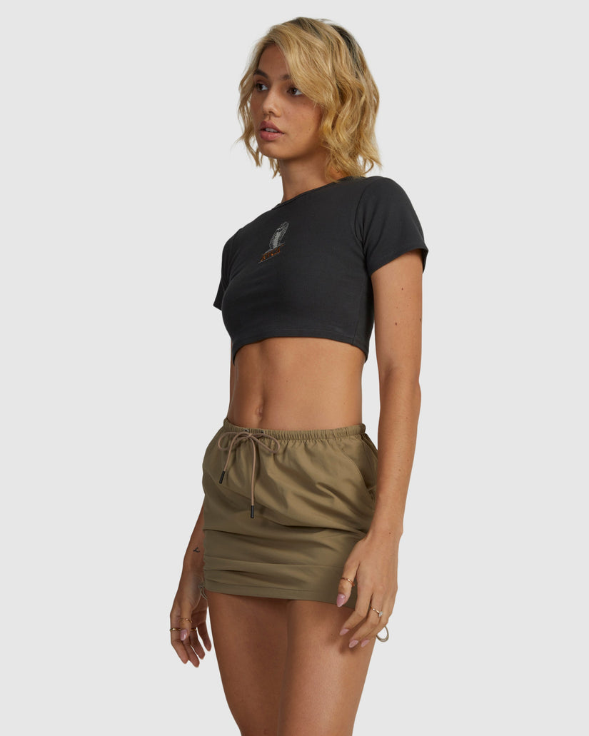 Womens Cargo Mini Skirt