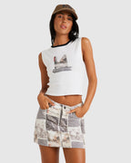 Womens Kyoto Mid Rise Mini Skirt