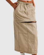 Womens Stowaway Zip Off Midi Skirt