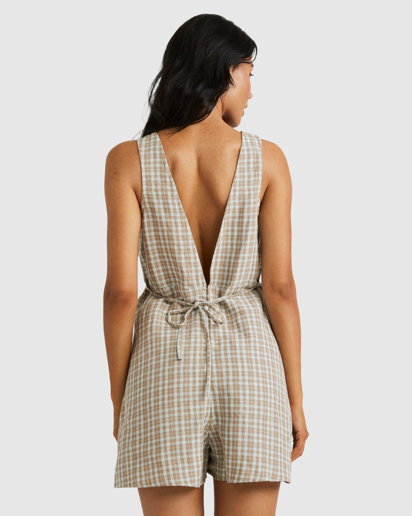 Womens Claire Plaid Romper