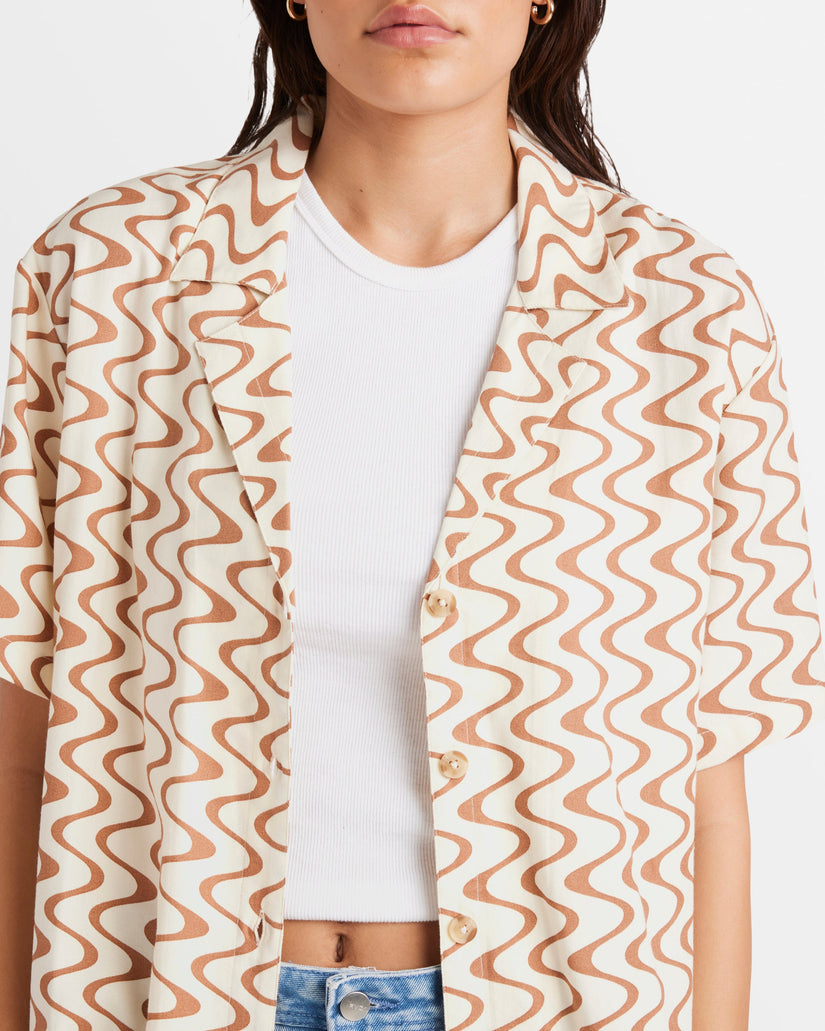 Womens Mod Waves Short Sleeve Shirt