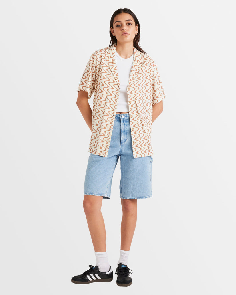 Womens Mod Waves Short Sleeve Shirt