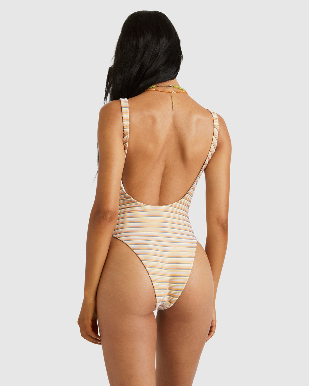 Womens Ripple Scooped One Piece Swimsuit