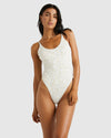 Womens Ditsy Rib One Piece Swimsuit