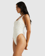 Womens Ditsy Rib One Piece Swimsuit