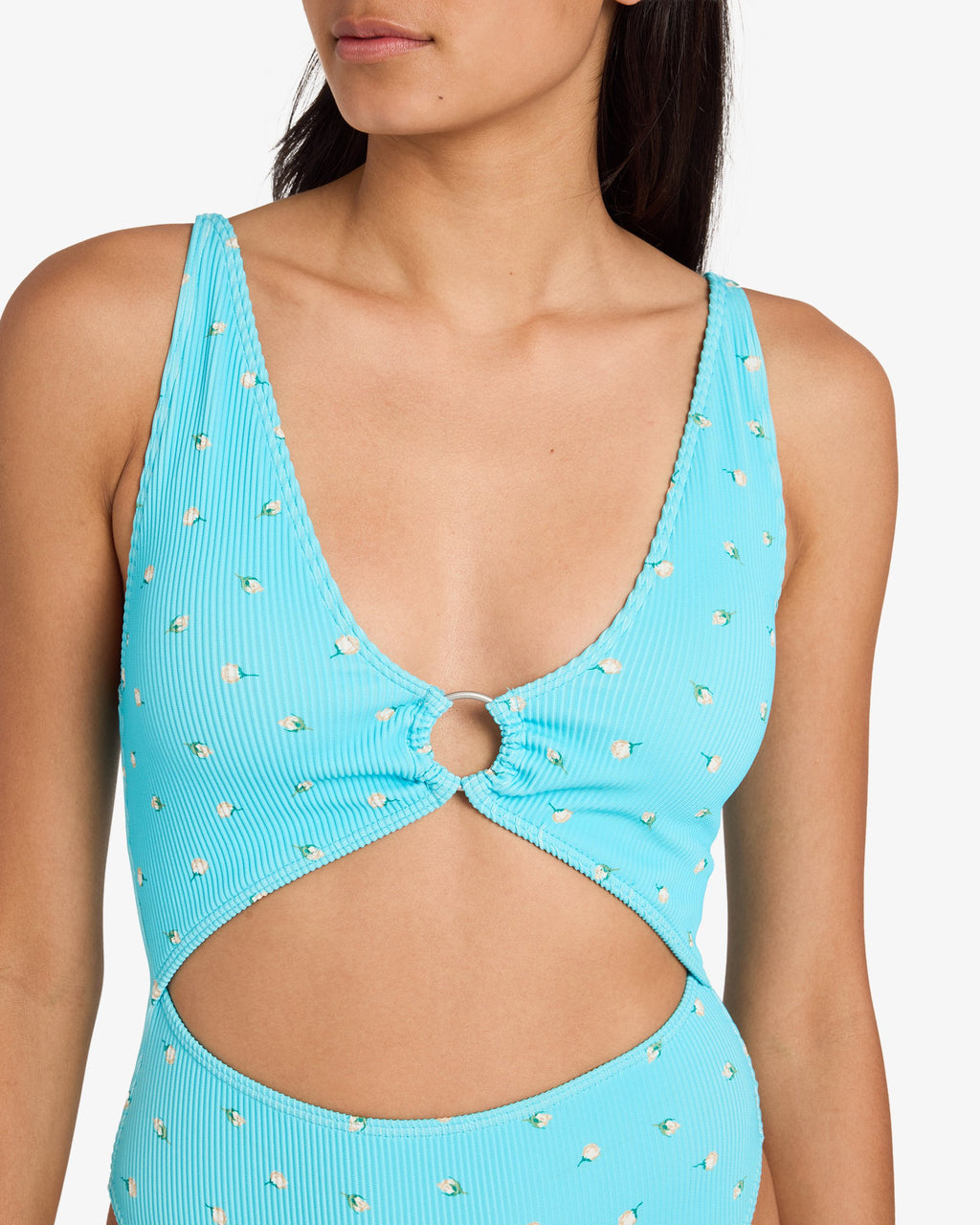 Womens Rose Bud One Piece Swimsuit