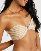 Womens Ripple And Twist Bandeau Bikini Top