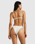 Womens Ditsy Rib Fixed Tri Bikini Top