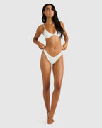 Womens Ditsy Rib Fixed Tri Bikini Top
