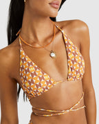 Womens Deco Wrap Slide Tri Bikini Top