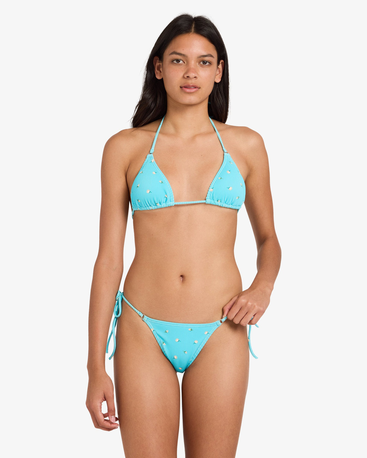 Womens Rose Bud Triangle Bikini Top