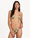 Womens Boulevard Plaid Halter Tri Bikini Top