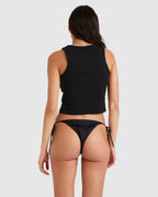 Womens Solid Skimpy Tie Side Bikini Bottom