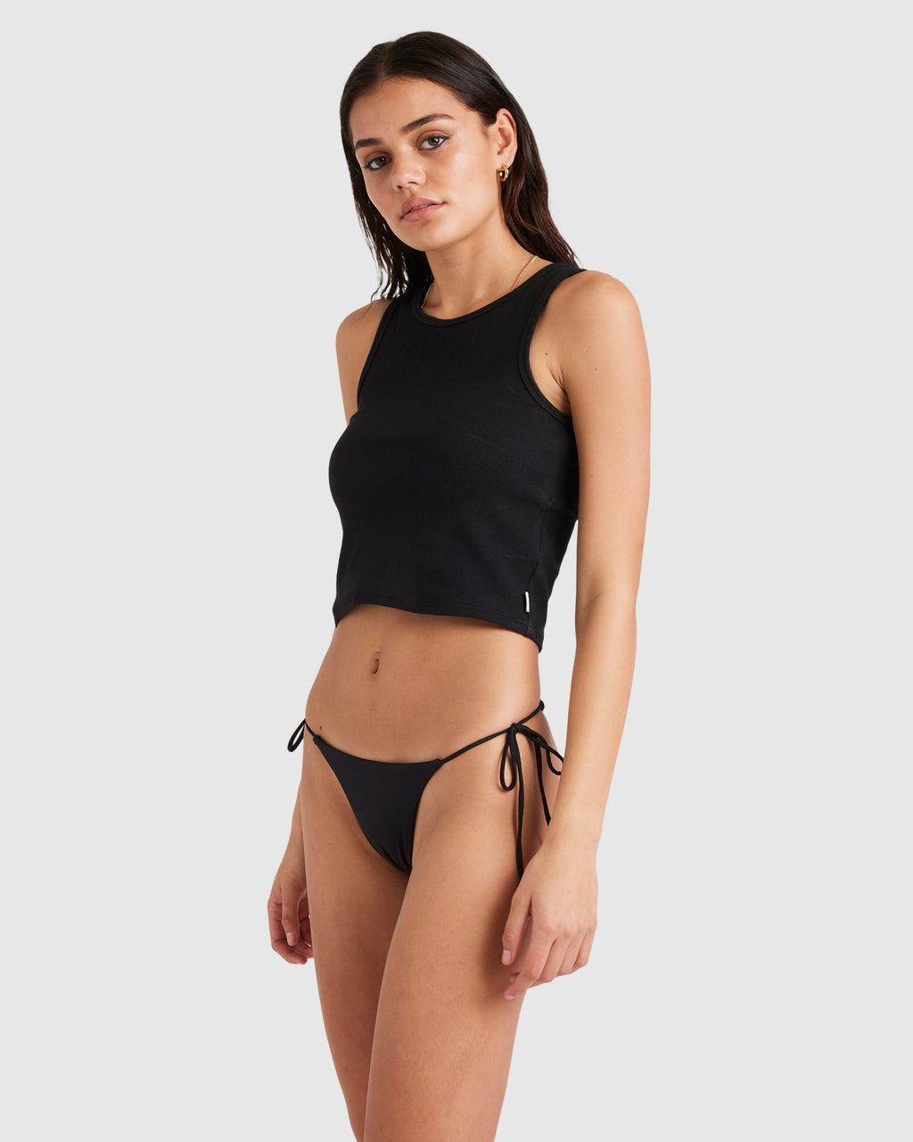Womens Solid Skimpy Tie Side Bikini Bottom