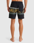 Mens Fronds Divide Elastic 17" Boardshorts