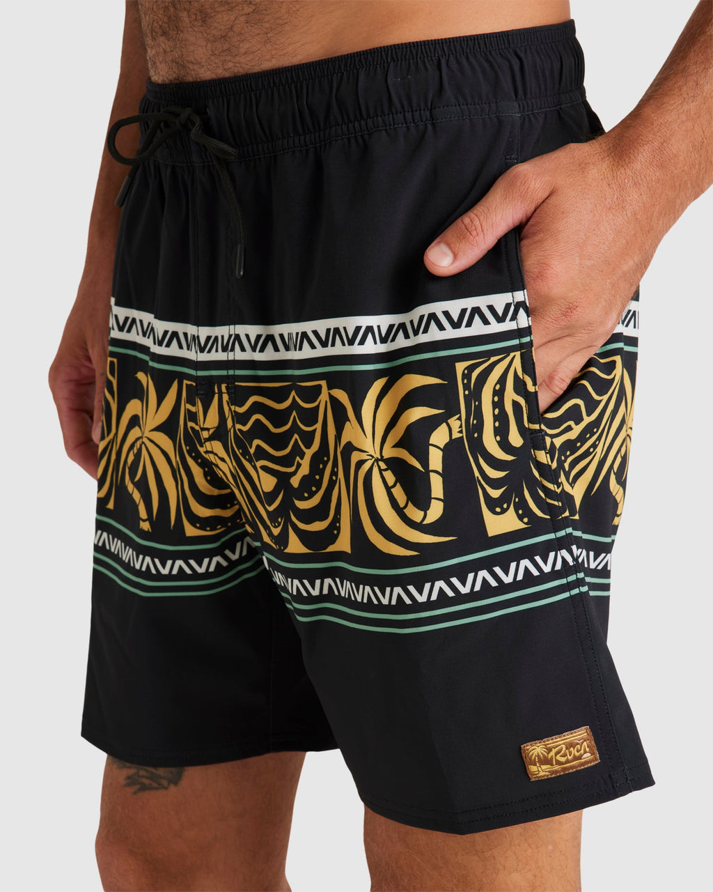 Mens Fronds Divide Elastic 17" Boardshorts