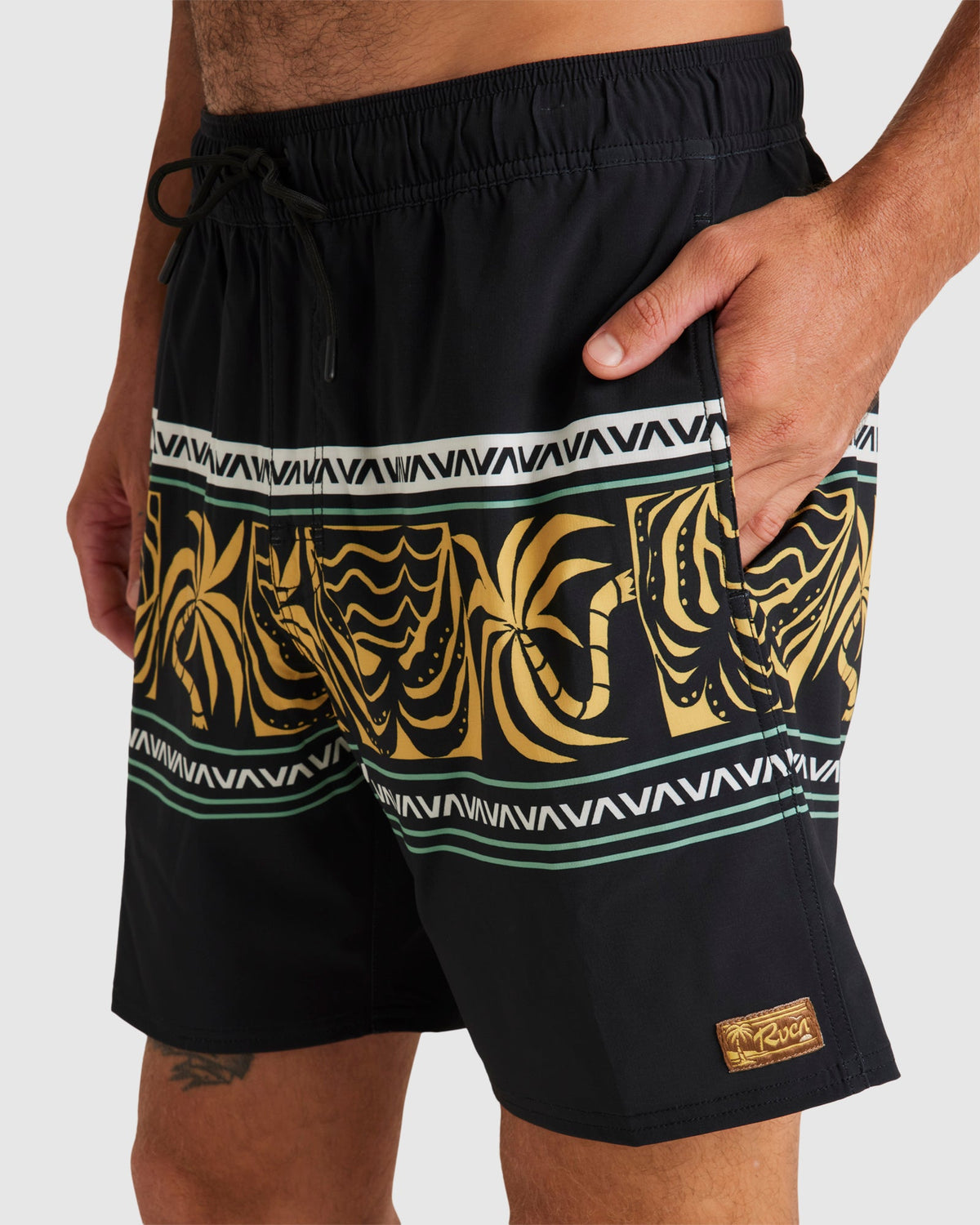 Mens Fronds Divide Elastic 17" Boardshorts