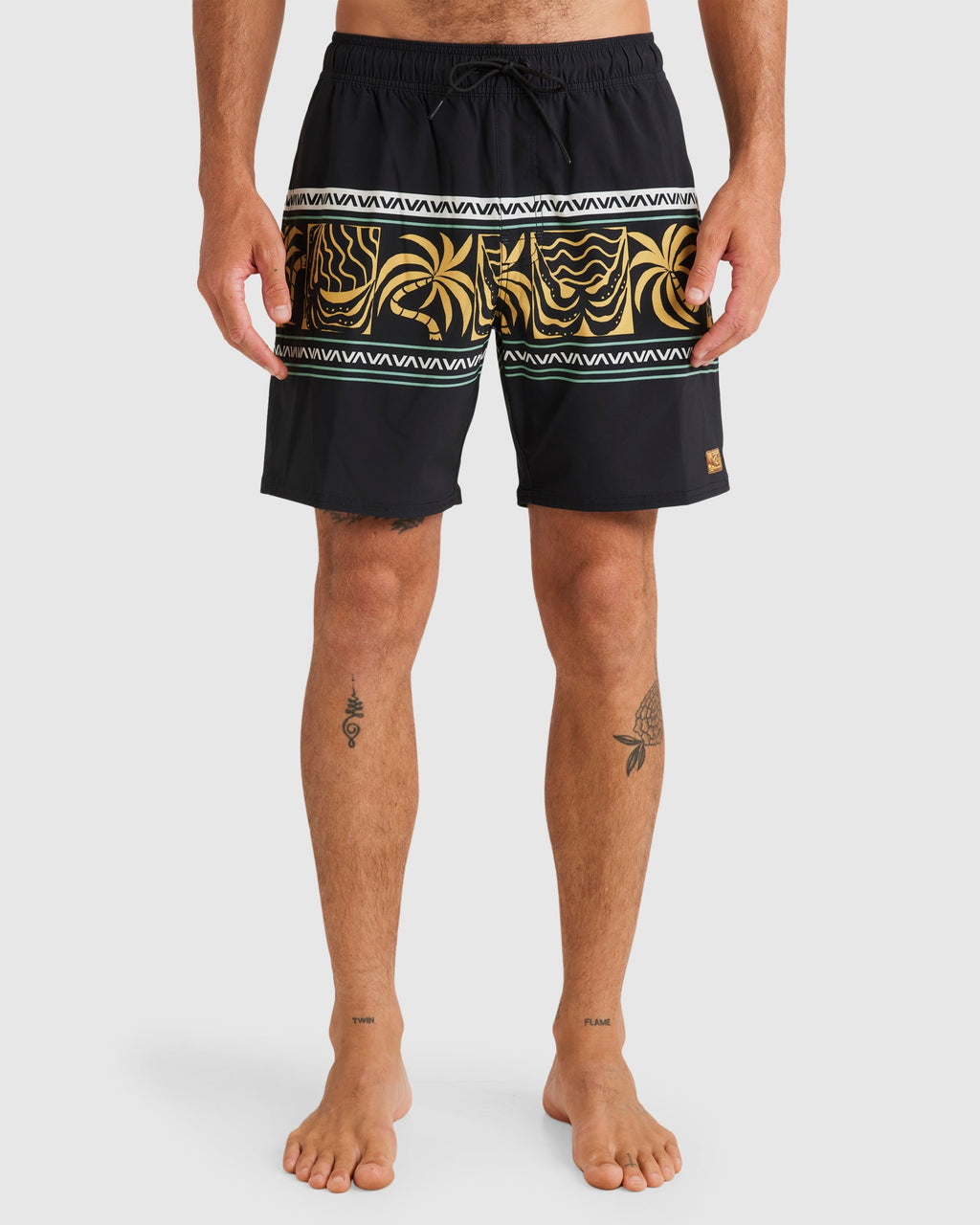 Mens Fronds Divide Elastic 17" Boardshorts