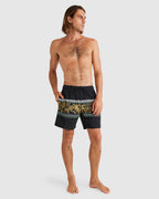 Mens Fronds Divide Elastic 17" Boardshorts
