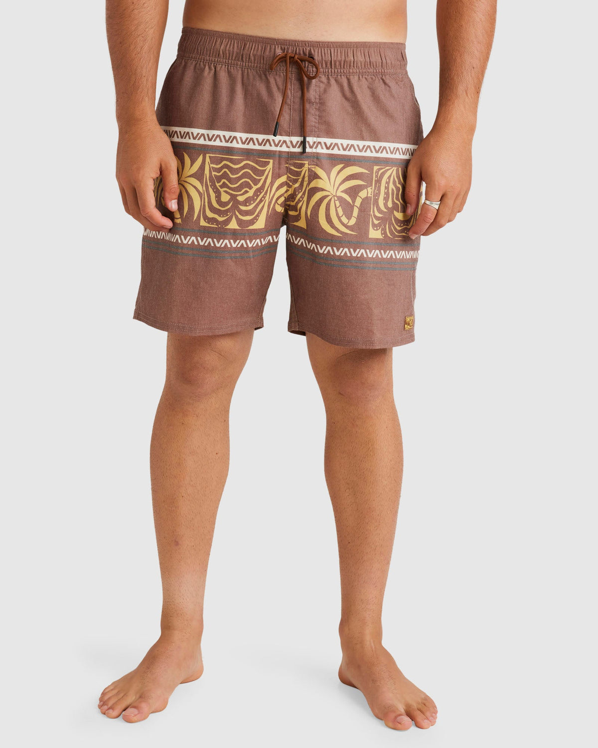 Mens Fronds Divide Elastic 17" Boardshorts