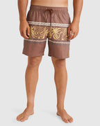 Mens Fronds Divide Elastic 17" Boardshorts