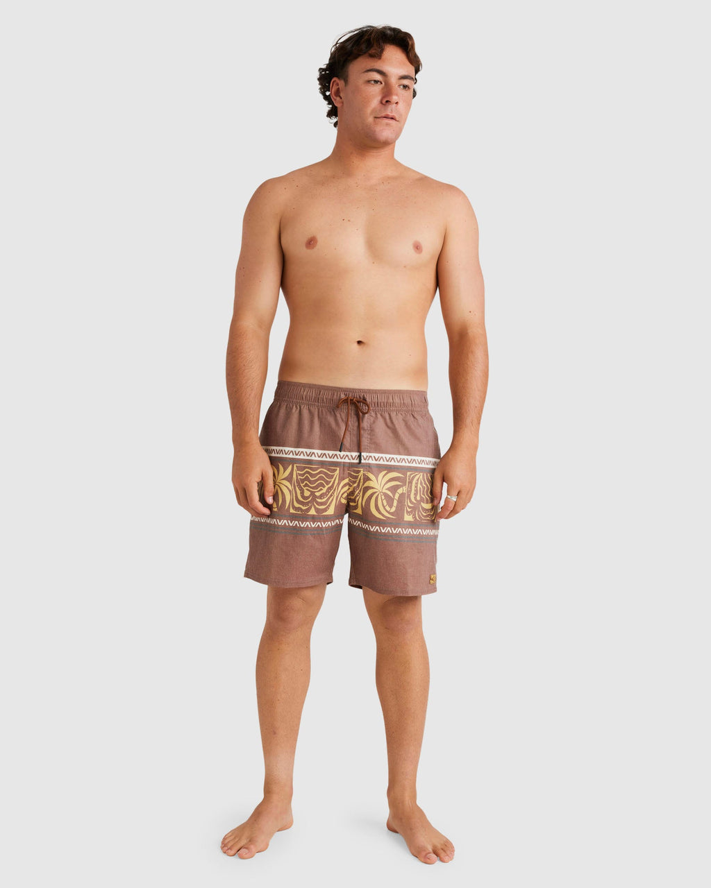 Mens Fronds Divide Elastic 17" Boardshorts