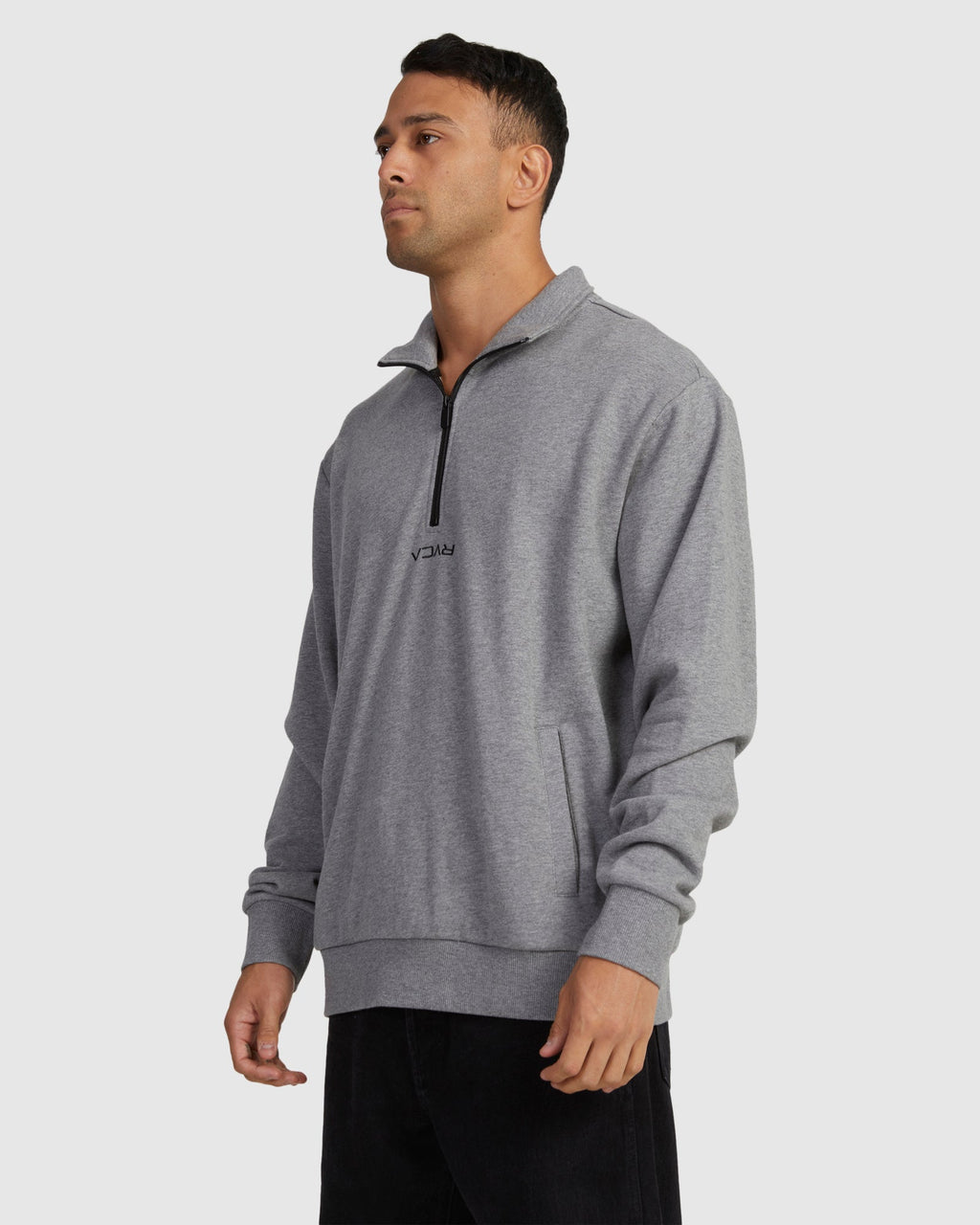 Mens Mini Flipped Half Zip Fleece Top