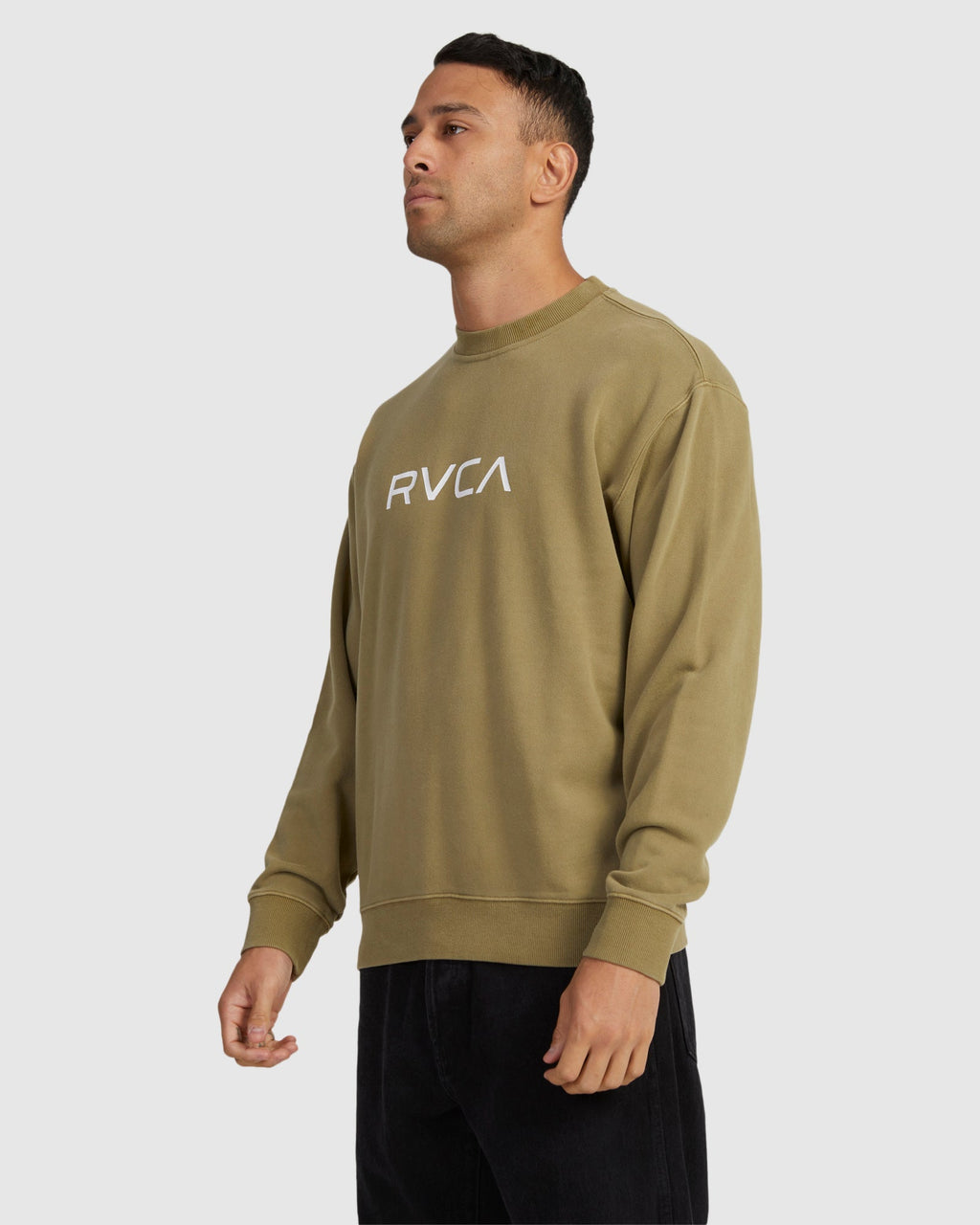 Mens Big RCVA Washed Crew Neck Neck